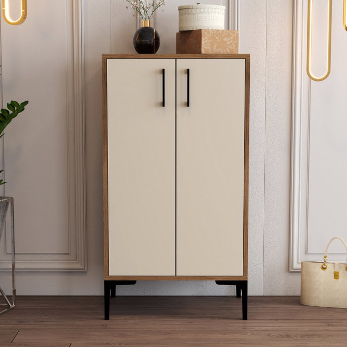 Hanah Home Zapatero Prag - Nogal y Crema